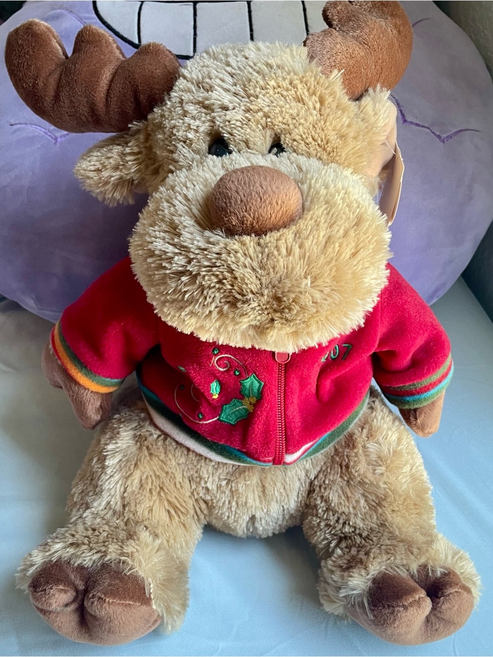 New Christmas Moose with Jacket Assortment Plush Stuffed Animal 2007 Reindeer
